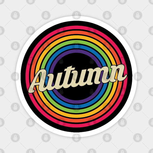 Autumn - Retro Rainbow Style Magnet by MaydenArt