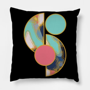 Bright vibrant modern earth tones colors unique original contemporary art 373 Abstract Pillow