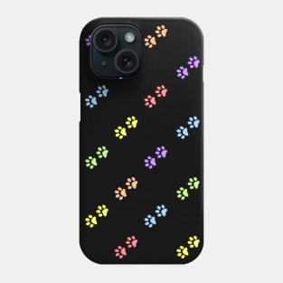 Mini Pastel Rainbow Paw Prints Phone Case