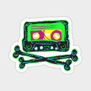 Cassette and Crossbones Magnet