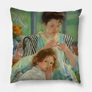 Young Mother Sewing by Mary Cassatt Pillow