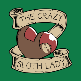 Crazy Sloth Lady Tattoo T-Shirt