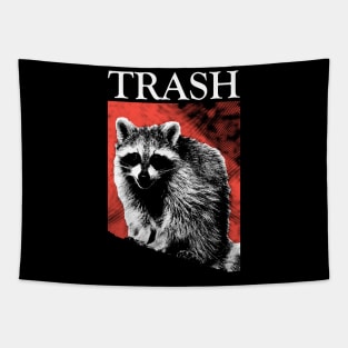 Red Trash Raccoon Tapestry