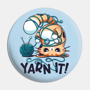 Yarn It! - Cute Silly Cat Pin