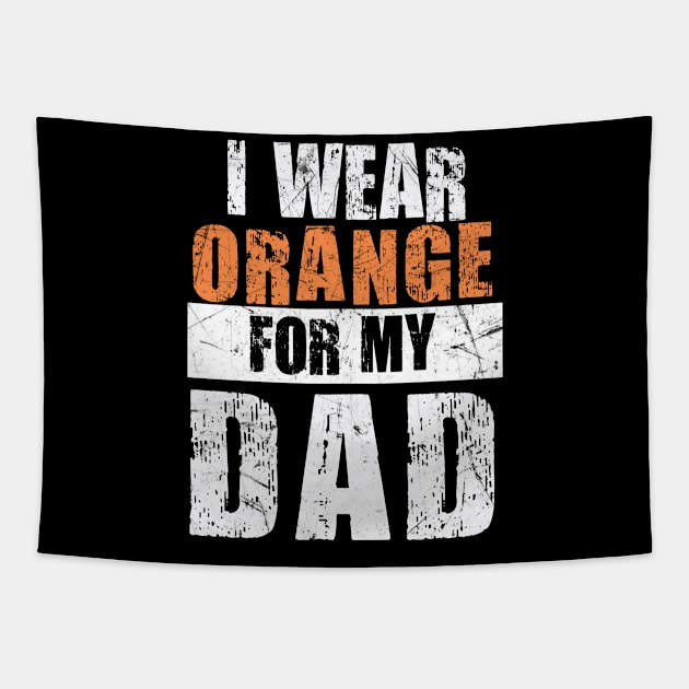 I wear Orange for my Dad Shirt, Kidney Cancer Family Tapestry by SamaraIvory