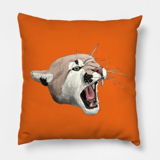 Snarling Mountain Lion Pillow
