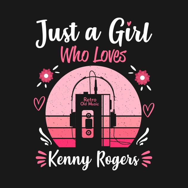 Just A Girl Who Loves Kenny Rogers Retro Headphones by Cables Skull Design