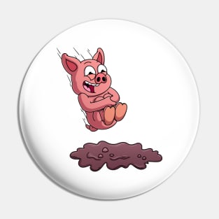 Pig Jumping In Mud Pin