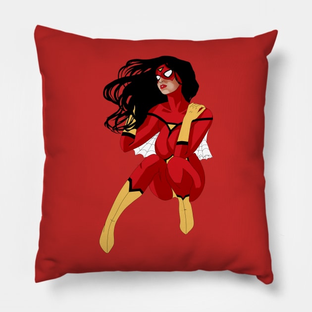 The Good Spider Jessica Pillow by nillusart