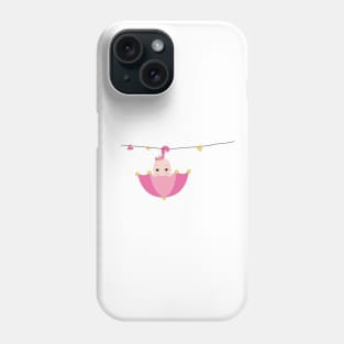 Newborn baby girl with umbrella Phone Case