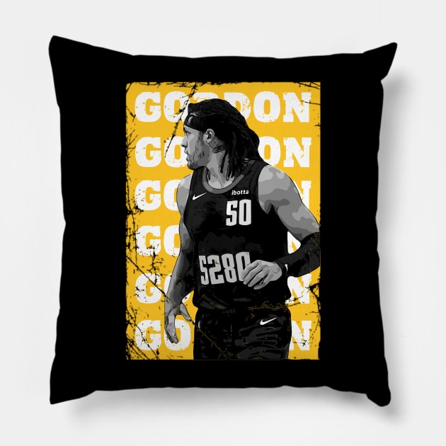 Aaron Gordon Basketball Pillow by Playful Creatives