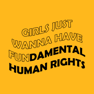 Girls Just Wanna Have Fundamental Human Rights Shirt, Fun T-Shirt, Rights Shirt, Women's Rights Shirt , Feminist Shirts, Fundamental Shirt, Retro Shirt, Version 5/6 T-Shirt