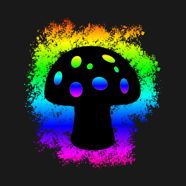 mushroom with colorful rainbow colors by SpassmitShirts