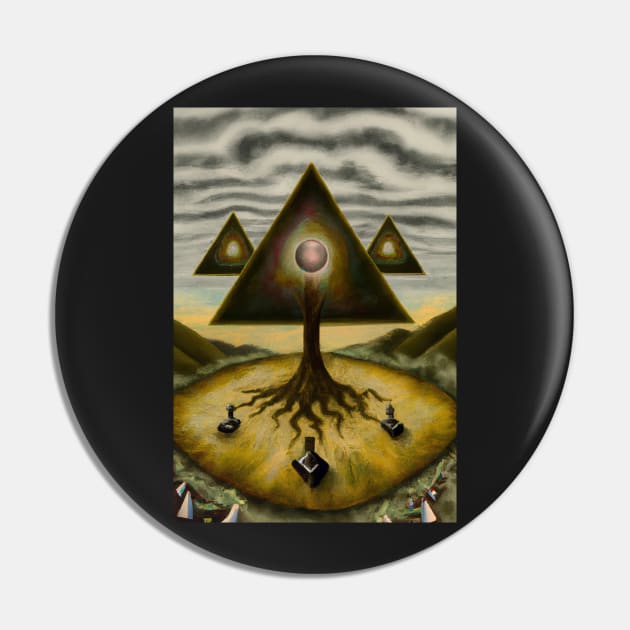 Surrealist painting like digital art with pyramids tree roots and the seed of the monad with within Pin by hclara23