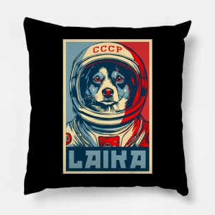 Laika First Animal to Orbit Earth Pillow