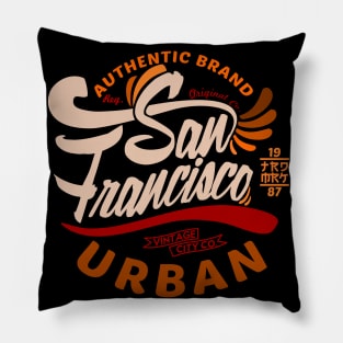 San Francisco Urban Vintage style Pillow