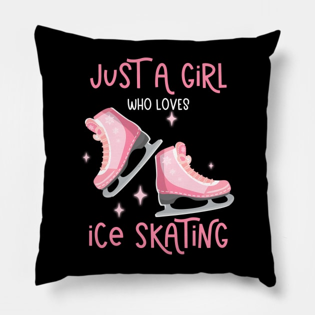 Just A Girl Who Loves Ice Skating Pillow by Quotes NK Tees