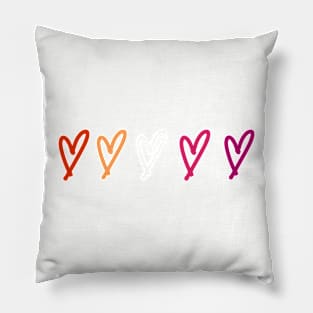 lesbian flag hearts Pillow