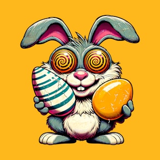 Hypnotic Easter Bunny T-Shirt – Comical Swirly-Eyed Rabbit Tee T-Shirt