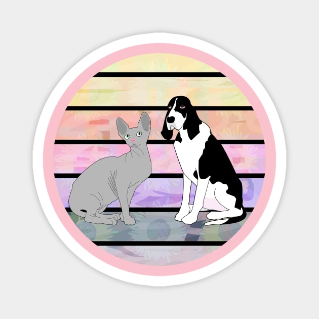 Cat and Dog Magnet by momomoma