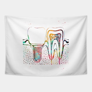 Human teeth and dental implant Tapestry