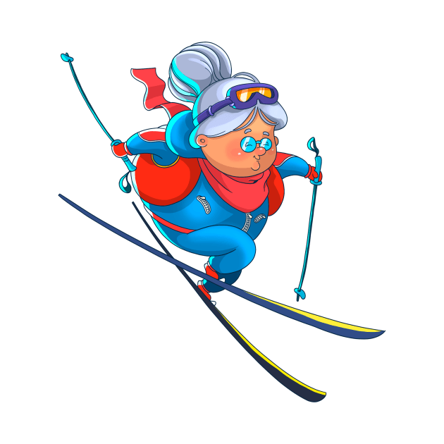 Old lady skier by PontPilat