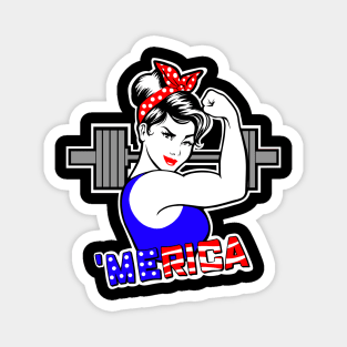 fitness girl, weightlifting girl, girls who lift, barbell girl Magnet