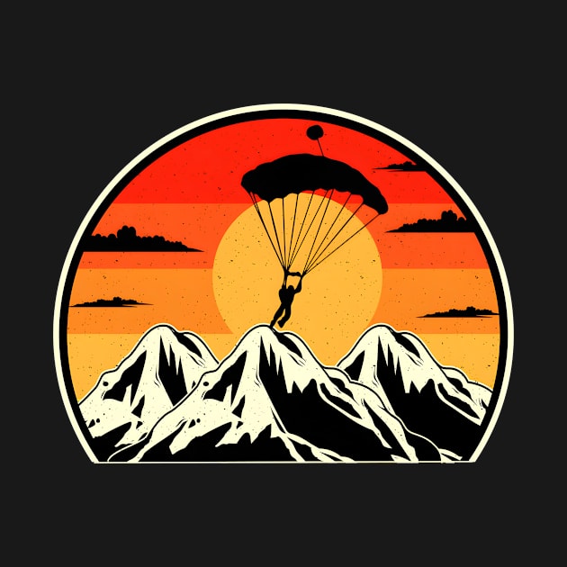 Paragliding retro sunset by kakimonkey