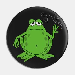 Smoking toad frog Pin