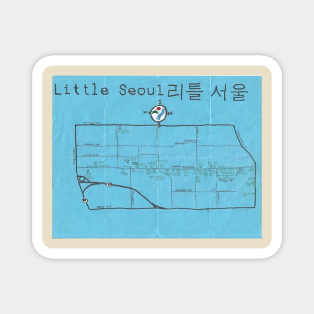 Little Seoul Magnet by PendersleighAndSonsCartography