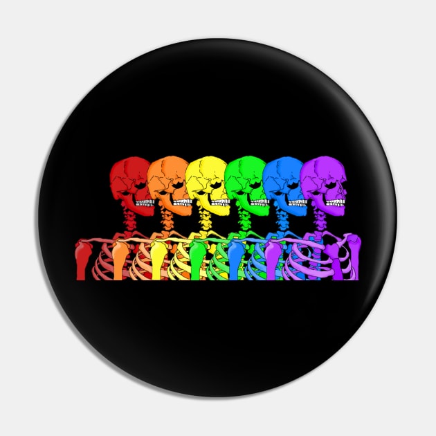 Gay Skeleton Rainbow Pin by KangarooZach41