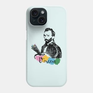 Vincent Van Gogh Black And White Portrait Phone Case