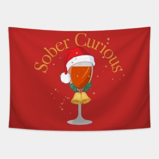 MERRY CHRISTMAS SOBER CURIOUS  DRINK GLASS Tapestry