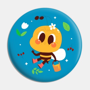 Bee Hand Drawn Cartoon Pin