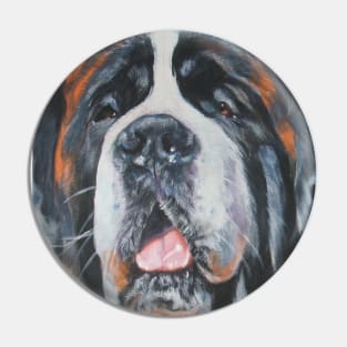 Saint Bernard Fine Art Painting Pin