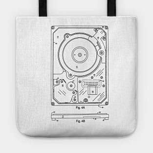 Hard Disk Drive Vintage Patent Hand Drawing Tote