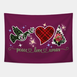 PEACE, LOVE, XMAS Tapestry