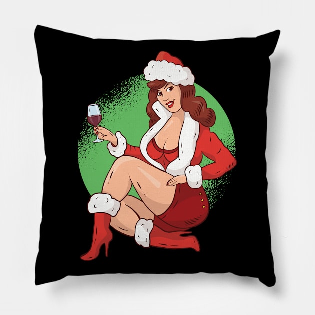 Pin Up Girl Christmas Pillow by BamBam