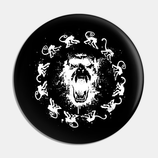 Monkey Fever (white) Pin by AndreusD