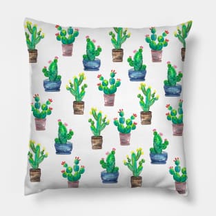 Watercolor Cactus Pattern Pillow