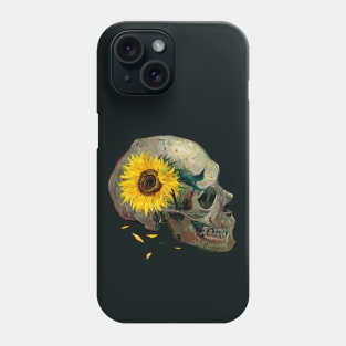 Van Gogh Skull with Sunflower Phone Case