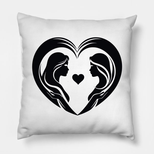 Lesbian Love Spark - I Love My Valentine Pillow by Orento