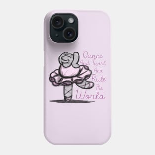 Cute Ballet Dancer Twirling Hippo Design Phone Case