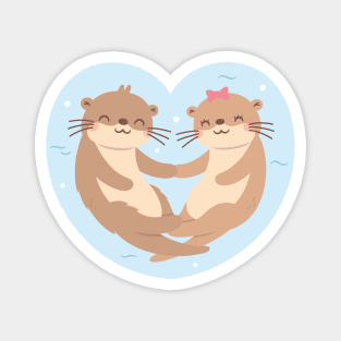 Cute Otters In Love Magnet