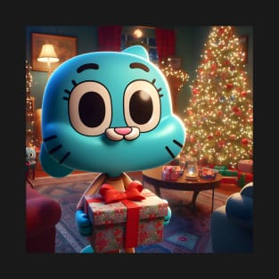 Whimsical Wonderland Unleashed: Gumball Christmas Art for Iconic Cartoon Holiday Designs! T-Shirt