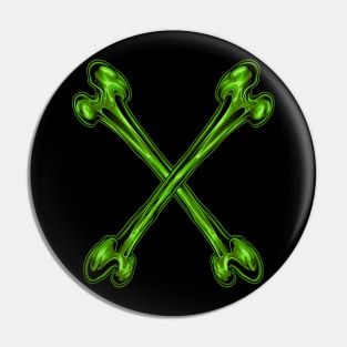 green cross bone Pin