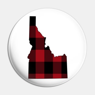 Idaho in Red Plaid Pin
