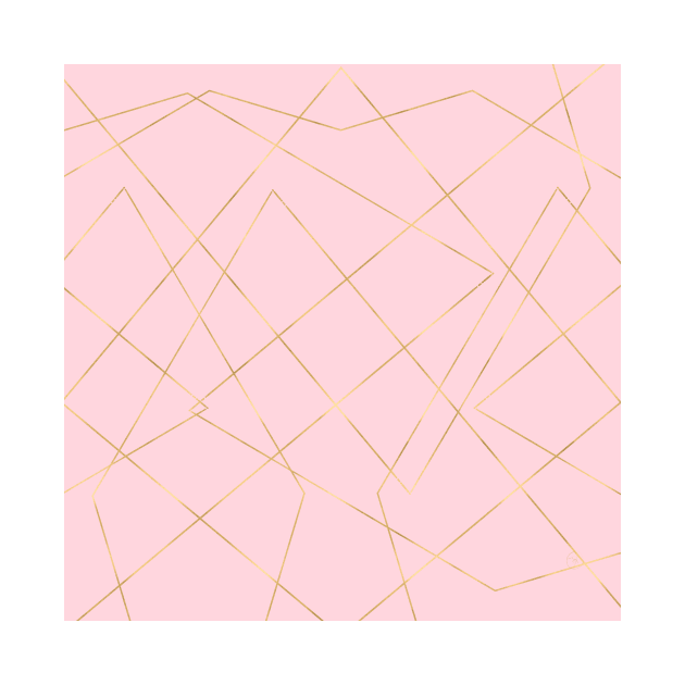 Gold Pink Geometric Strokes Modern Design by NdesignTrend