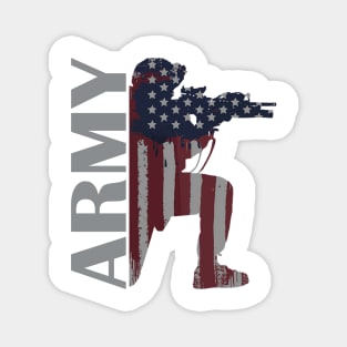 Army Painted American Flag Soldier Magnet