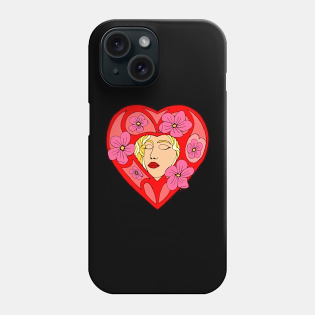 Red Valentine Heart Frame Phone Case by Julia Moon